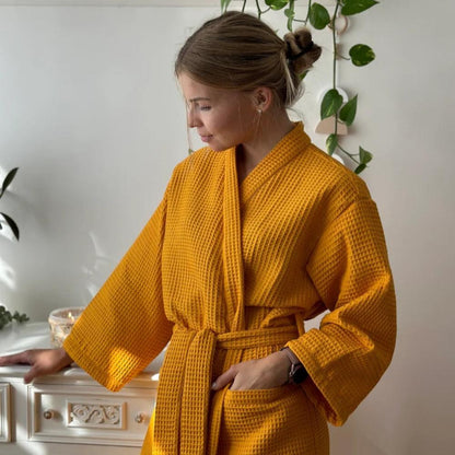 CozyWear | Waffle V-neck Bathrobe