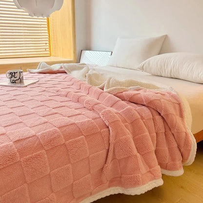 CozyHome | Plush Square Checkerboard Blanket