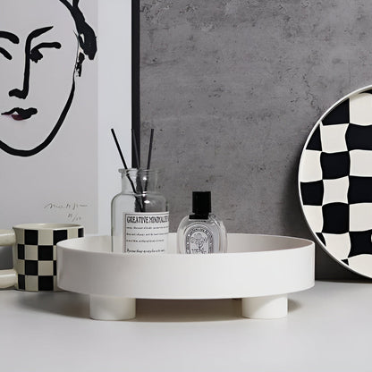 CheckerMate | Round Checkerboard Storage Tray
