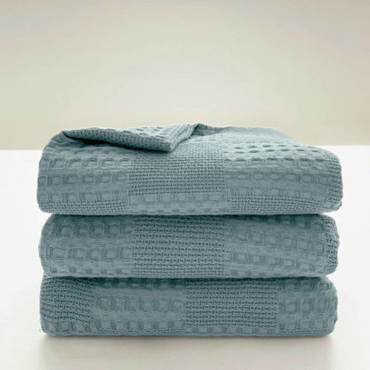 CozyHome | Blush Waffle Checkered Throw Blanket