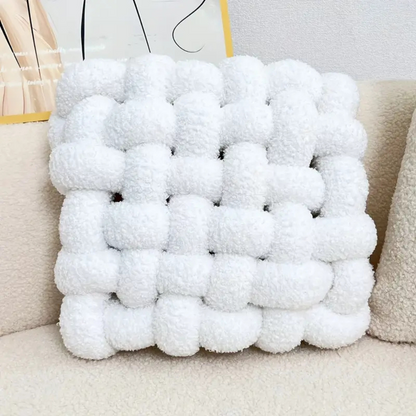 CozyNest | Plush Woven Knot Boucle Cushion