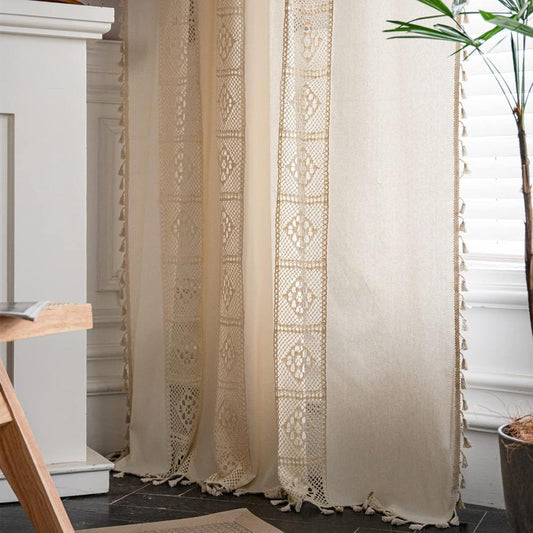 BohoHome | Boho Linen Curtain Drapes For Living Room