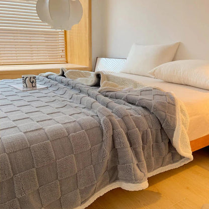 CozyHome | Plush Square Checkerboard Blanket
