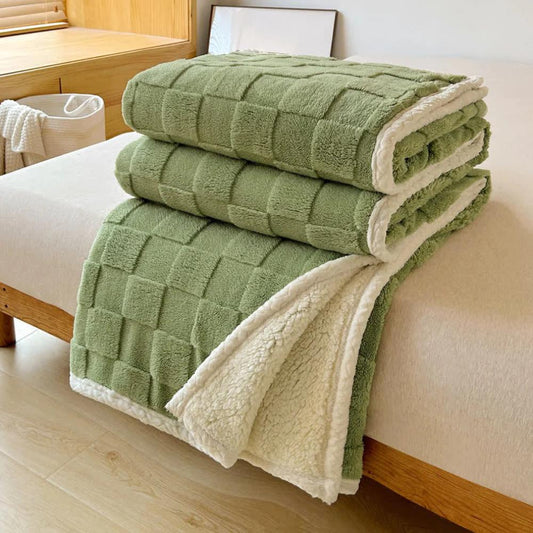 CozyHome | Plush Square Checkerboard Blanket