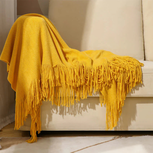 CozyWeave | Chunky Knit Tassel Throw Blanket