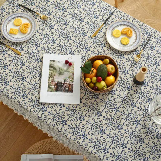 CottageChic | Patterned Tablecloth For Dining Table Decor
