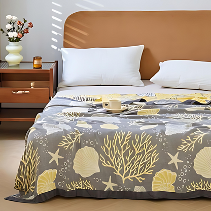 Coral Marine | Reversible Cooling Blanket For Summer