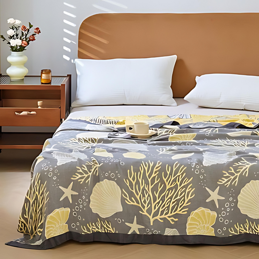 Coral Marine | Reversible Cooling Blanket For Summer