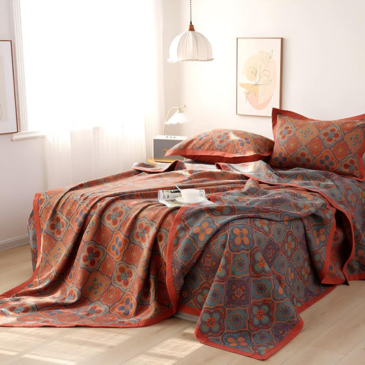 BlossomHome | Embroidery Cotton Reversible Coverlet