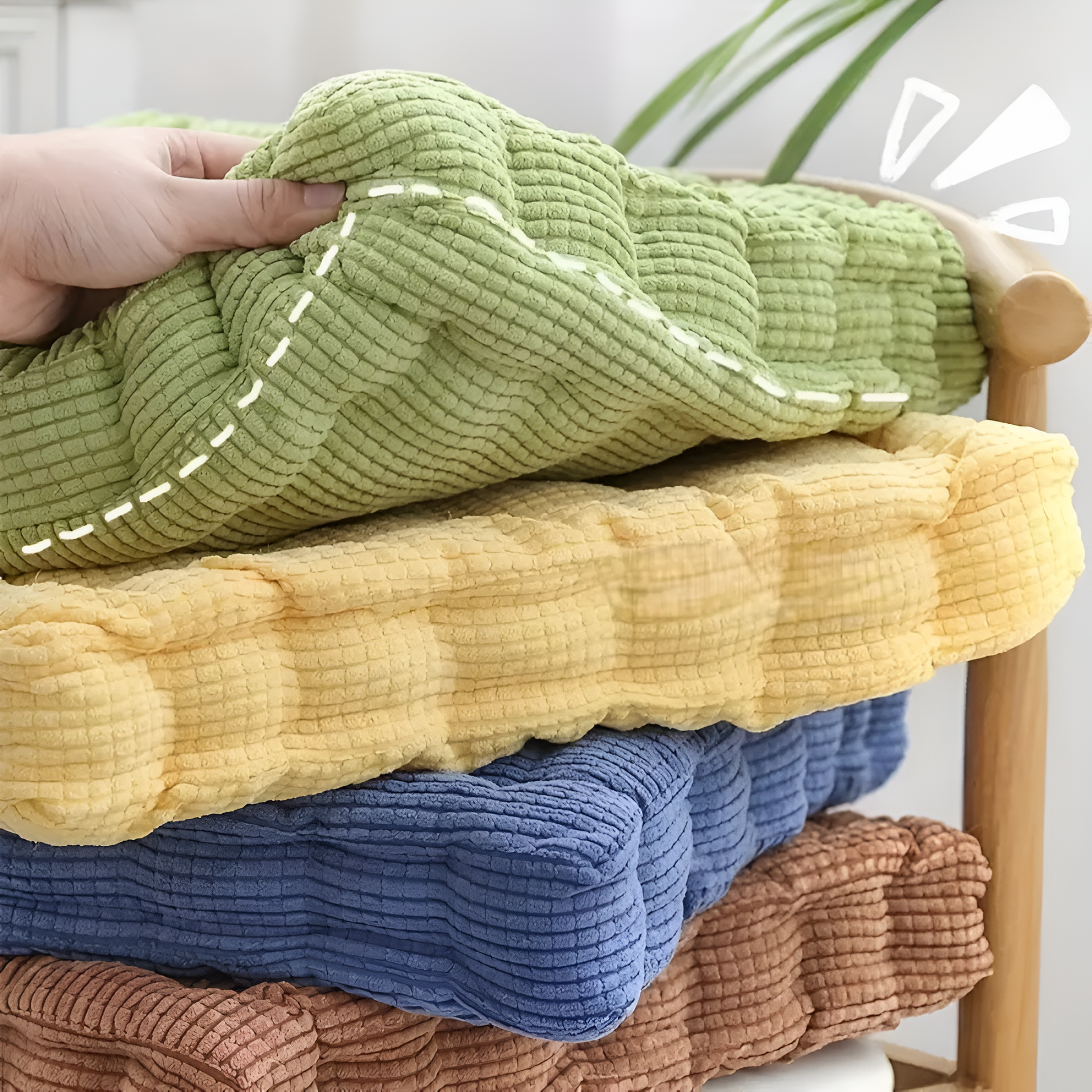 ComfyStack | Stackable Corduroy Chair Cushions