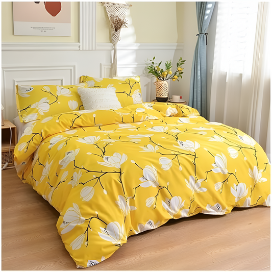 YellowBlossom | 3pcs Floral Duvet Cover Set