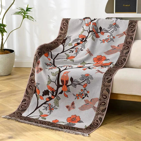 Countryside Charm | Bird Pattern Cotton Towel
