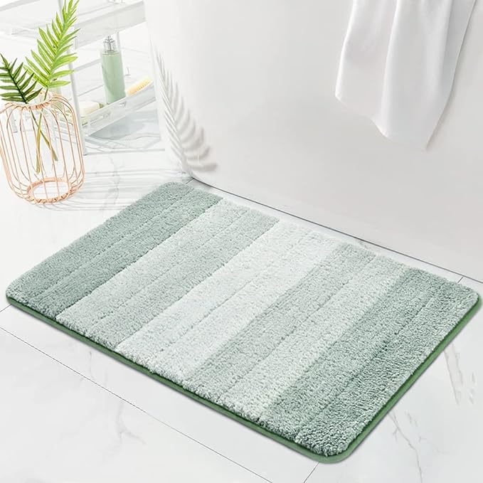 2-Piece Serene Sage Bath Mat Set - Non-Slip Bathroom Rugs