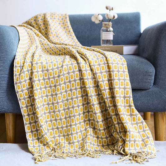 CozyWeave | Knitted Couch Blanket With Tassels