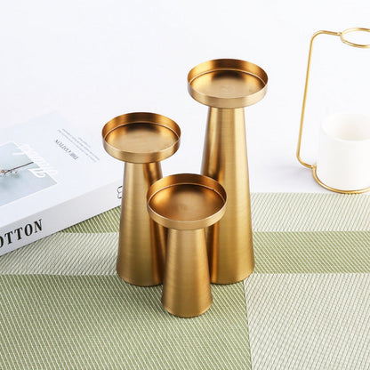 BrassGlow | Elegant Brass Candle Holders Set of 3
