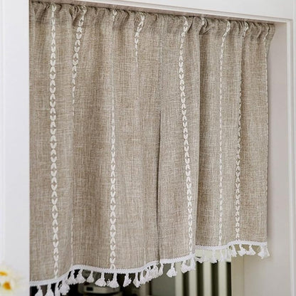 BohoHome | Boho Cotton Linen Kitchen Curtains
