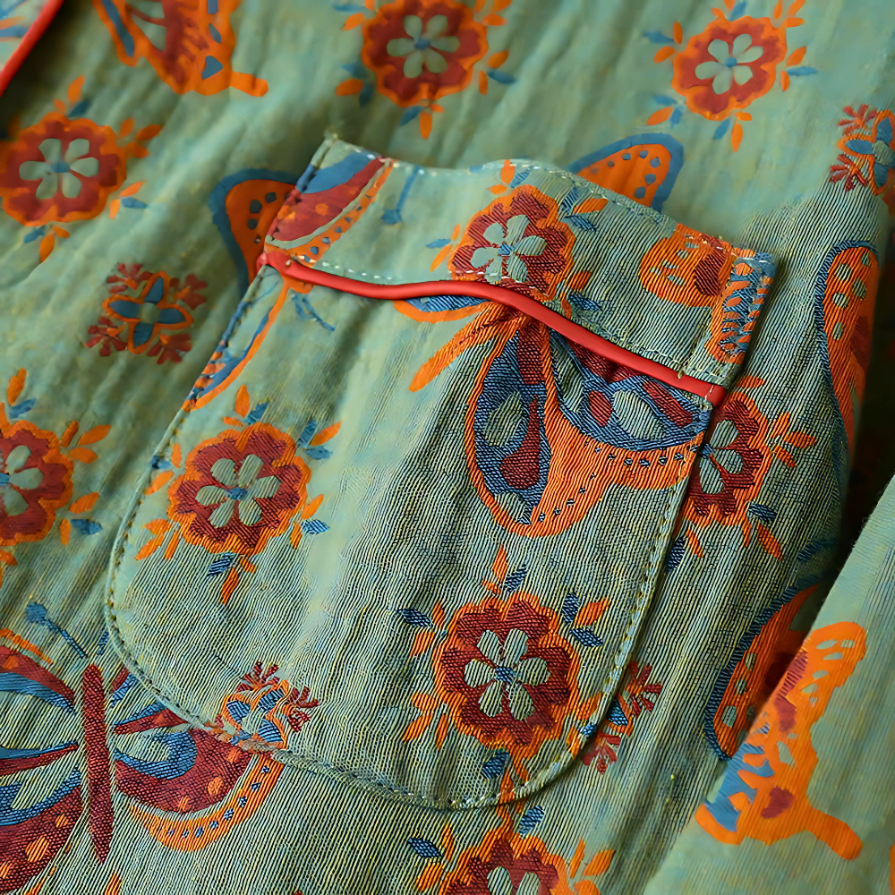 ButterflyDreams | 2-Piece Cotton Loungewear Set with Butterfly Print