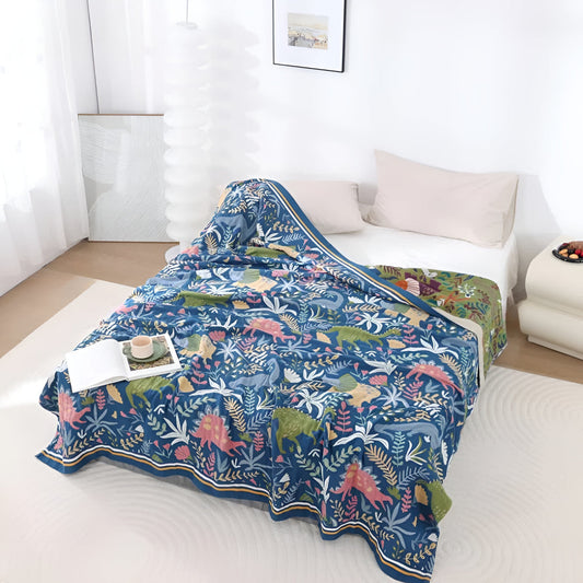 DinoDream | Dinosaur Forest Cotton Blanket For Kids