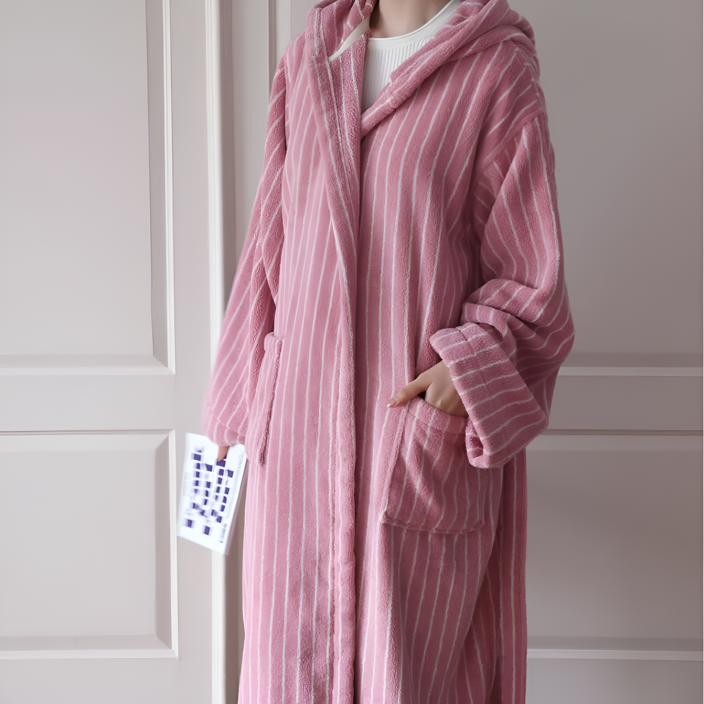 CozyWear | Deluxe Striped Cotton Bathrobe