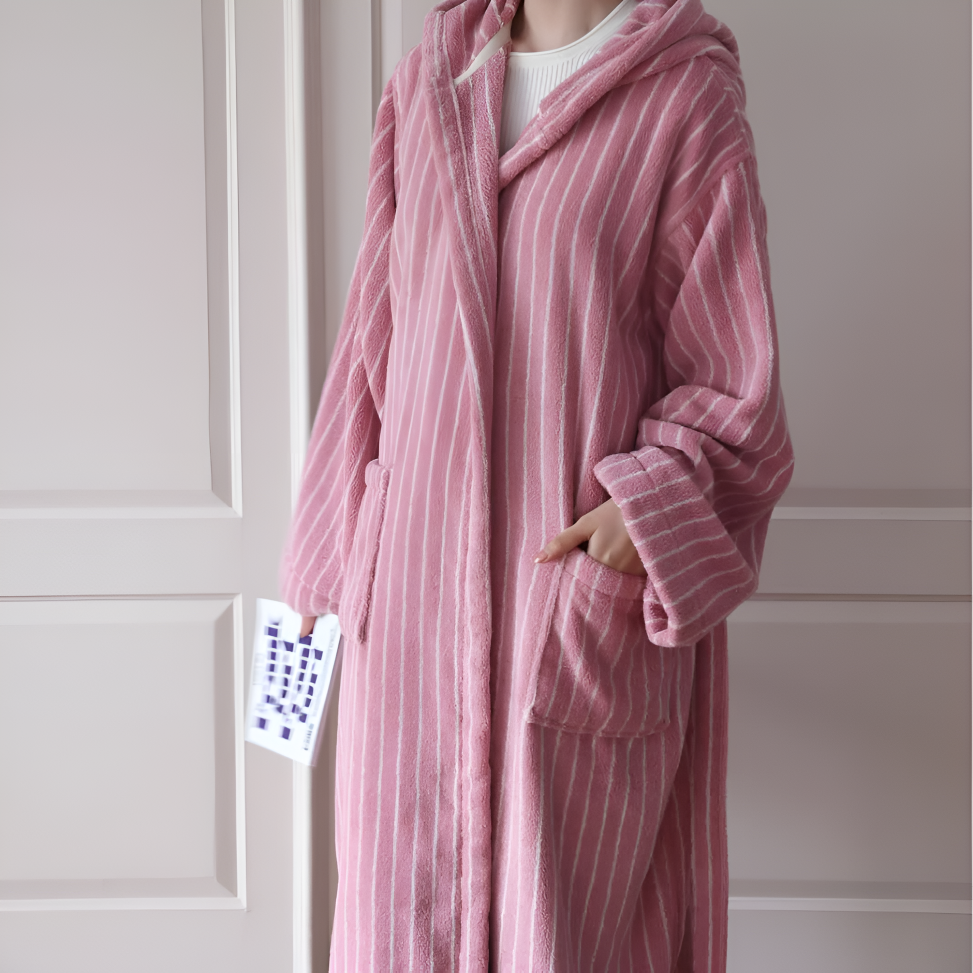 CozyWear | Deluxe Striped Cotton Bathrobe