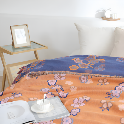 BloomingCo | Floral Tassel Throw Blanket