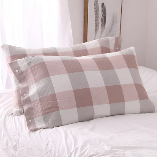 CozyHome | Checked & Striped Cotton Pillowcase