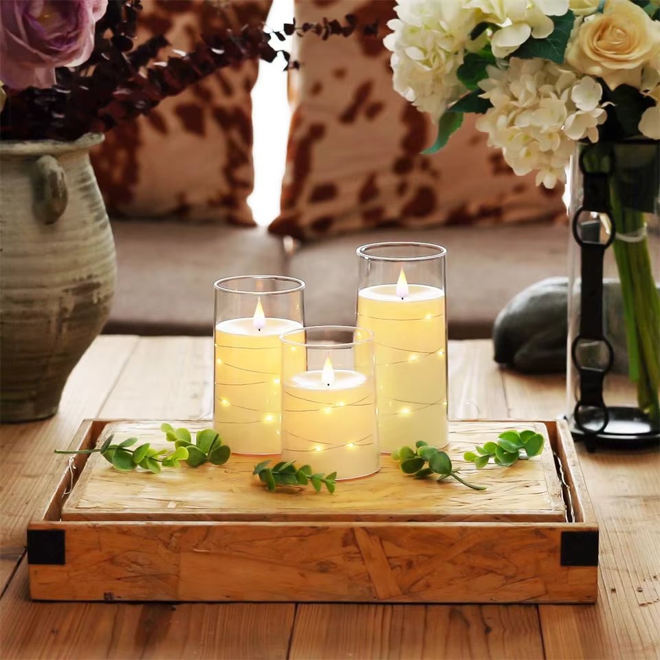 3Pcs Flameless LED Candle Lights | Romantic Acrylic String Candles