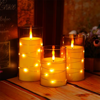 3Pcs Flameless LED Candle Lights | Romantic Acrylic String Candles
