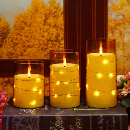 3Pcs Flameless LED Candle Lights | Romantic Acrylic String Candles