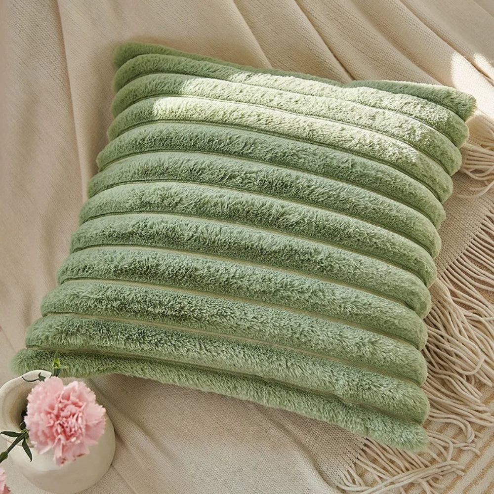 CozyNest | Green Fluffy Cushion Cover