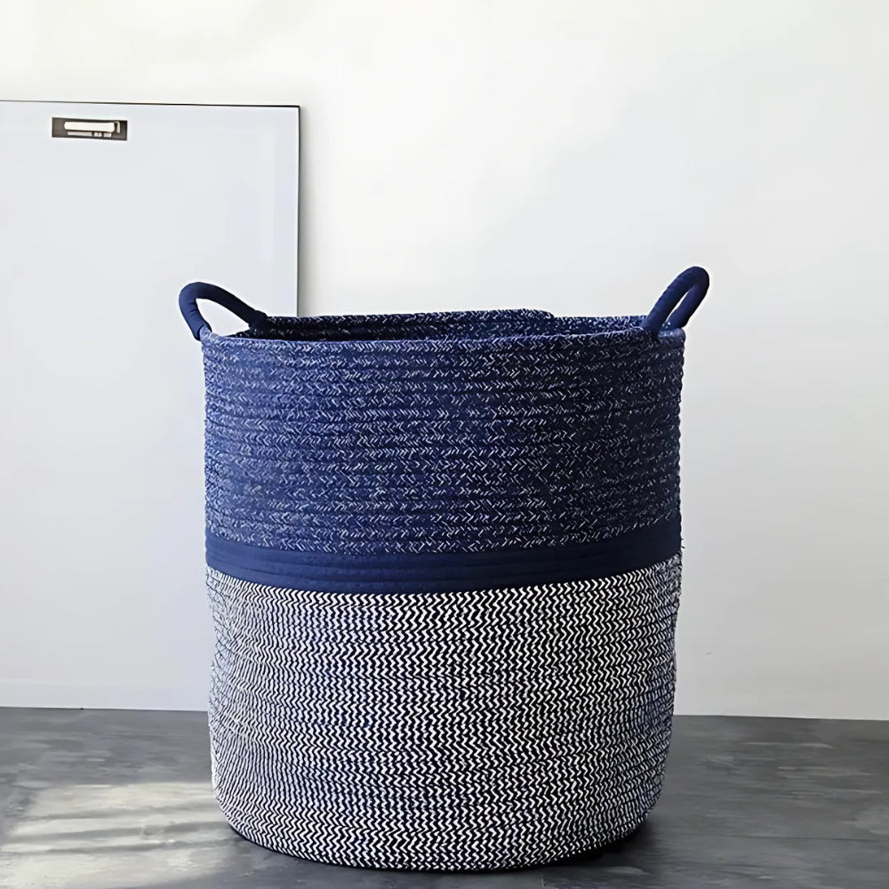 BlueNest | Blue Cotton Rope Laundry Basket