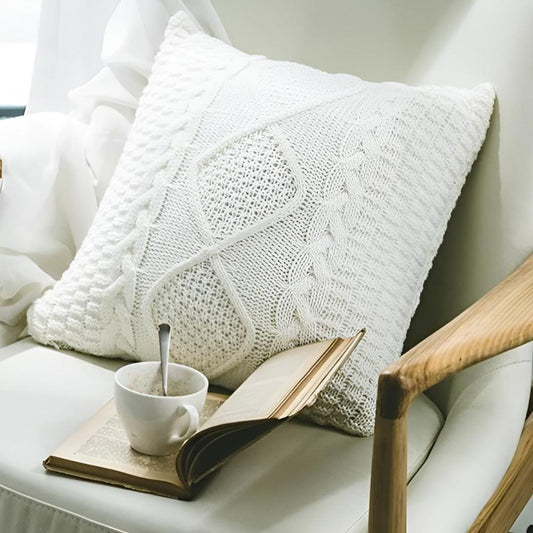 CozyNest | Braided Knitted Cushion Cover