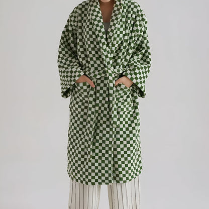 Cloud Weave | Checkerboard Pattern Bathrobe