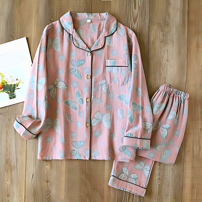 ButterflyDreams | 2-Piece Cotton Loungewear Set with Butterfly Print