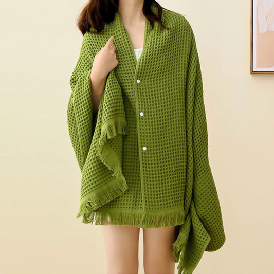 CottonLux | Pure Cotton Waffle Shawl Bath Towel