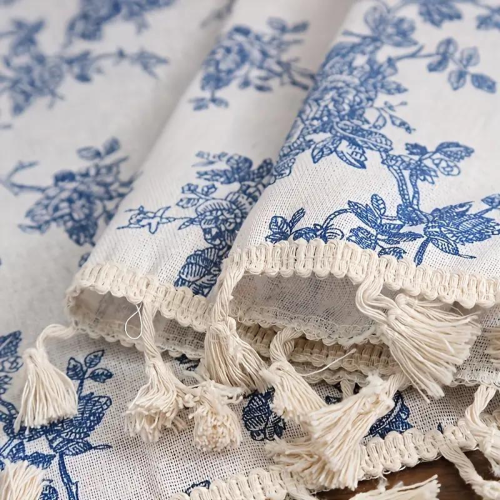 BlueBloom | Blue Rose Floral Home Curtain Drapes