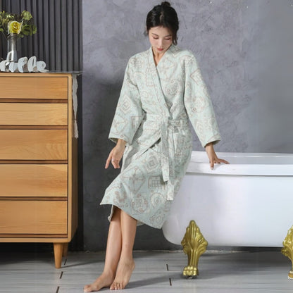 CozyLux | Plush Cotton Jacquard Bathrobe