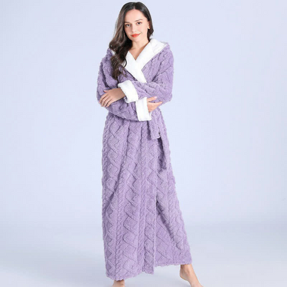 CozyWear | Plush Knitted Long Hooded Robe