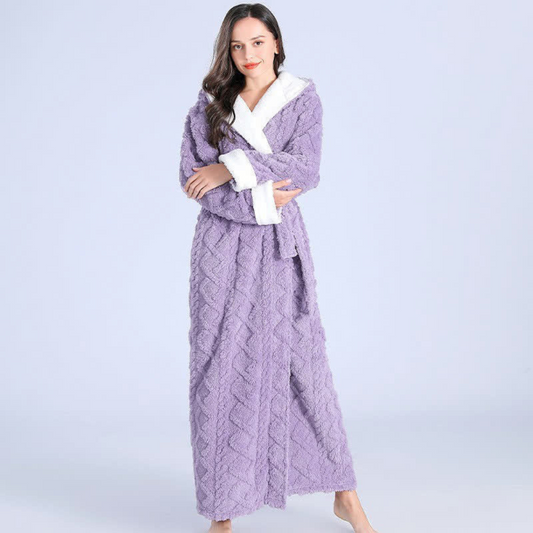 CozyWear | Plush Knitted Long Hooded Robe