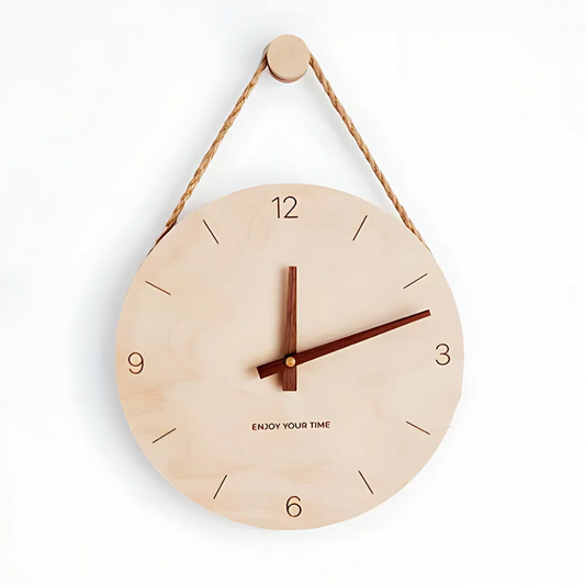 EcoTime | Minimalist Rope Wood Wall Clock