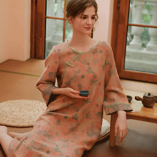 DreamyWear | Retro Style Long Sleeve Nightgown