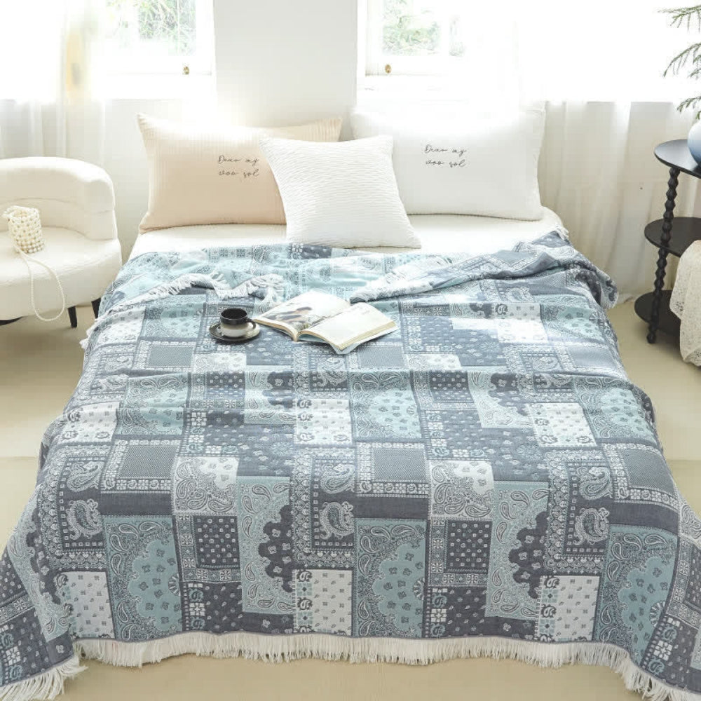 CozyWeave | Mosaic Pattern Cotton Gauze Blanket