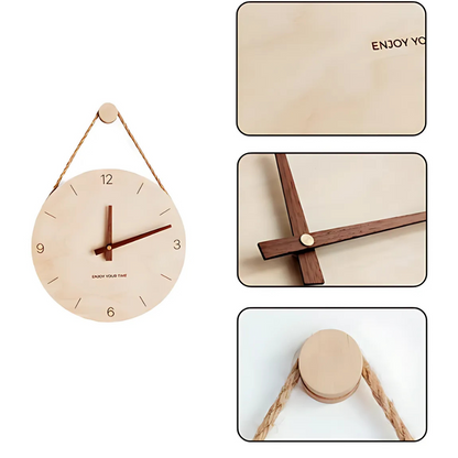 EcoTime | Minimalist Rope Wood Wall Clock