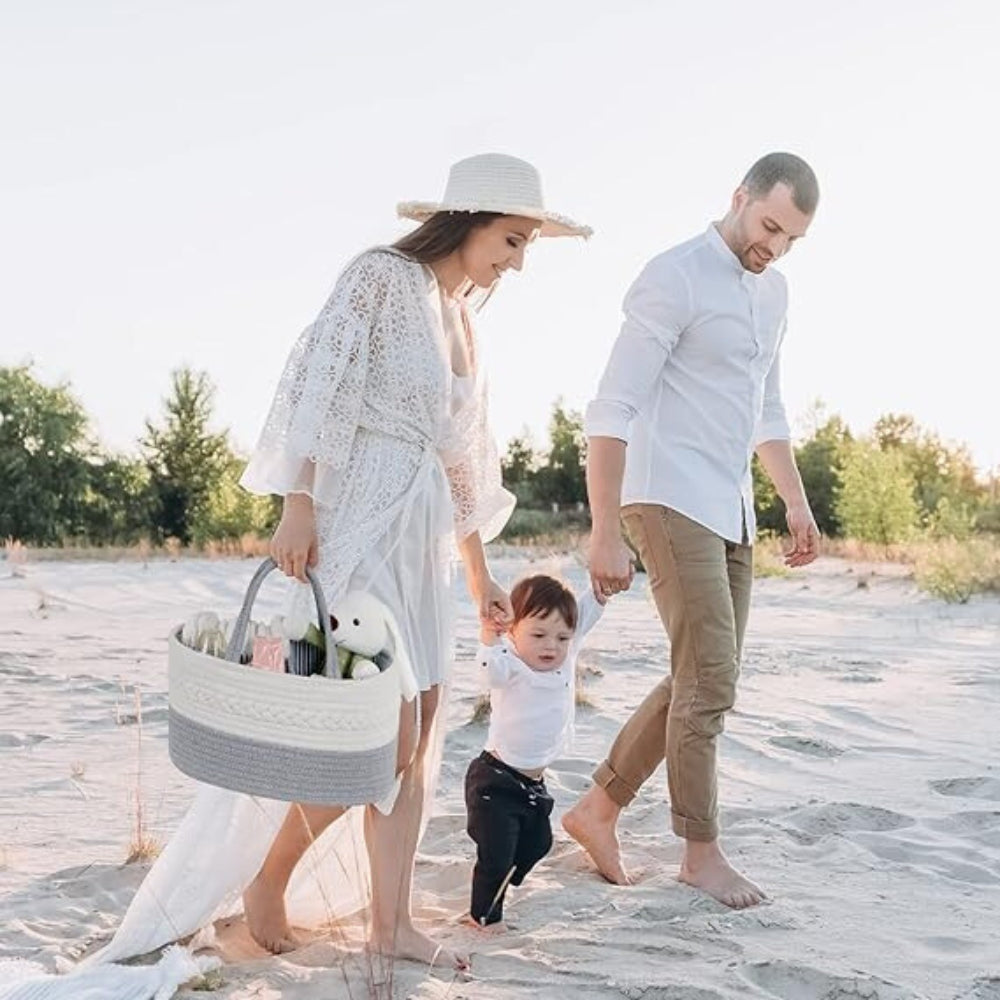 BraidedNest | Grey Baby Essentials Organizer