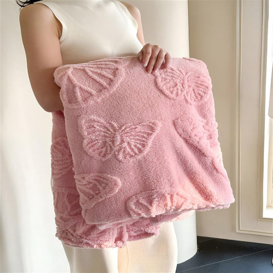 CozyNest | Butterfly Jacquard Flannel Blanket