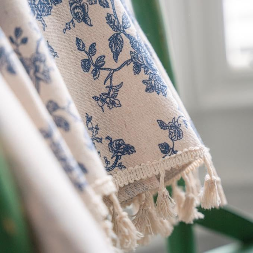 BlueBloom | Blue Rose Floral Home Curtain Drapes