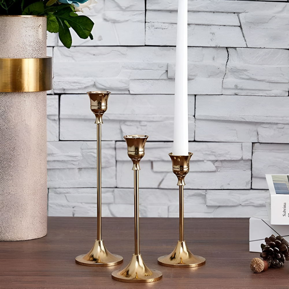 CandleGlow | Vintage Style Candle Holder Set 3Pcs