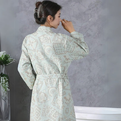 CozyLux | Plush Cotton Jacquard Bathrobe