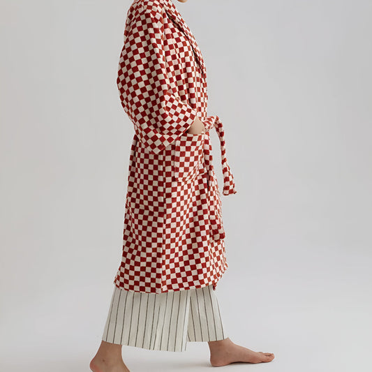 Cloud Weave | Checkerboard Pattern Bathrobe