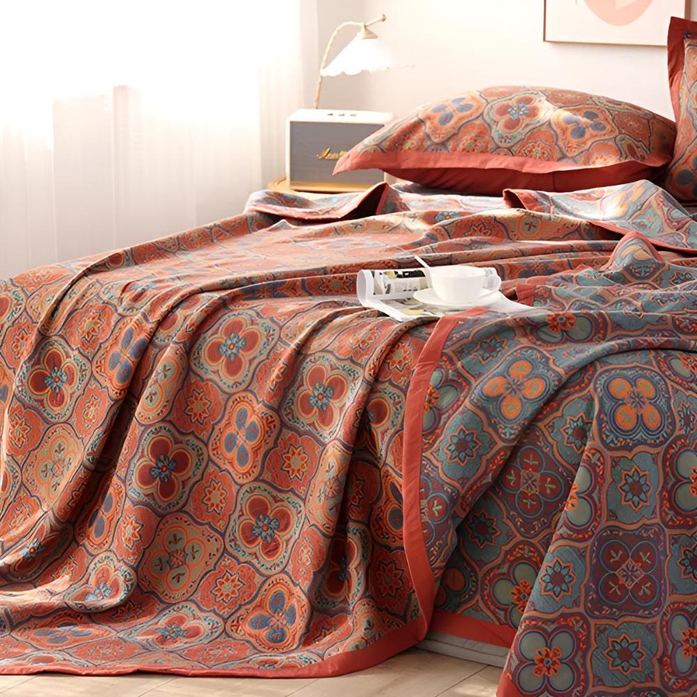 BlossomHome | Embroidery Cotton Reversible Coverlet